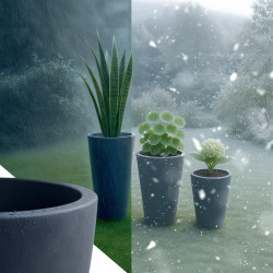 Lot de 3 pots de fleurs 3 anthracite