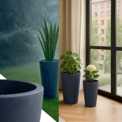 Lot de 3 pots de fleurs 3 anthracite