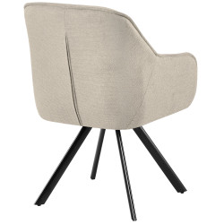 Fauteuil Pettuli, tissu crème