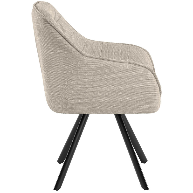 Fauteuil Pettuli, tissu crème