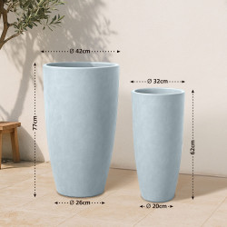 Lot de 2 pots de fleurs 1 gris