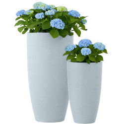 Lot de 2 pots de fleurs 1 gris