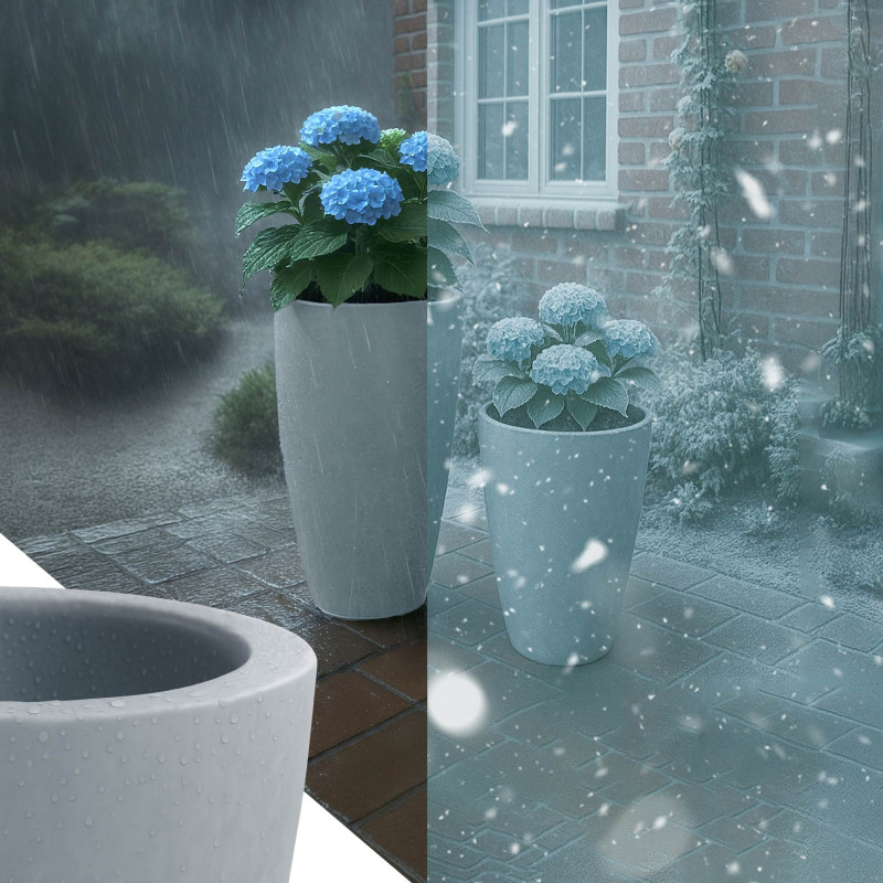 Lot de 2 pots de fleurs 1 gris