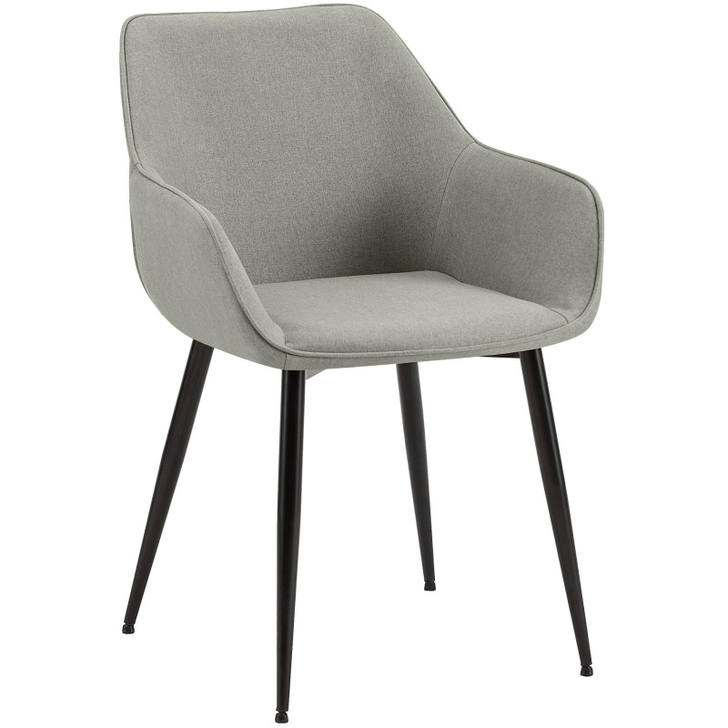 Chaise de salle à manger Luena, tissu gris clair