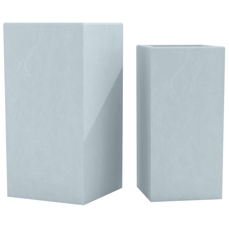 Lot de 2 pots de fleurs 3 gris