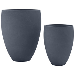 Lot de 2 pots de fleurs 2 anthracite