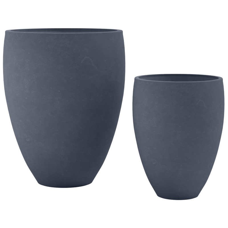 Lot de 2 pots de fleurs 2 anthracite
