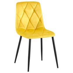 Chaise de salle à manger Clairton, velours, jaune