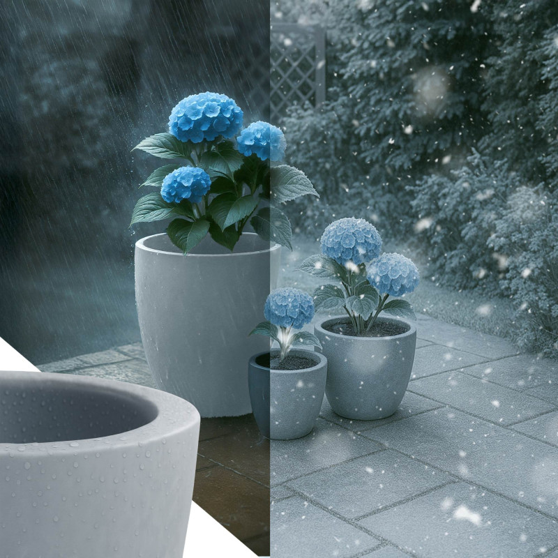 Lot de 3 pots de fleurs 1 gris