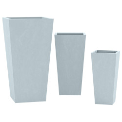 Lot de 3 pots de fleurs 2 gris