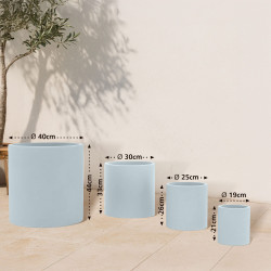 Lot de 4 pots de fleurs 1 gris