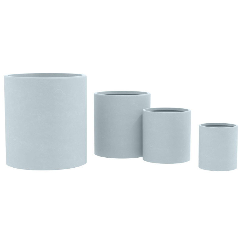 Lot de 4 pots de fleurs 1 gris