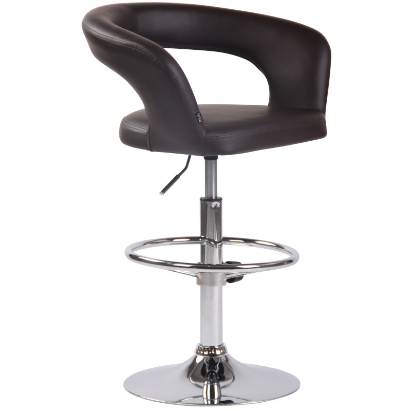 Tabouret de bar Jaen en simili cuir brun
