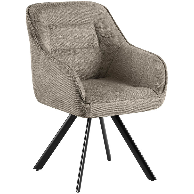 Chaise Pettuli, tissu taupe