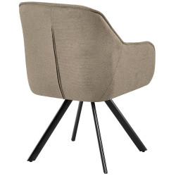 Chaise Pettuli, tissu taupe