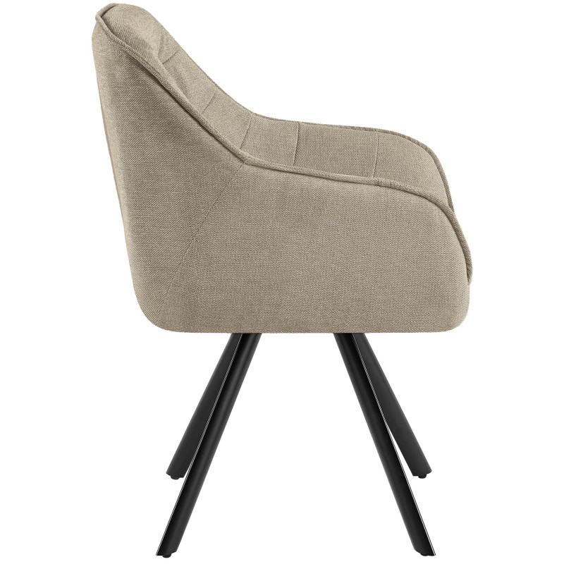 Chaise Pettuli, tissu taupe