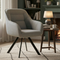 Chaise Pettuli, tissu taupe