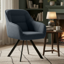 Chaise Pettuli, tissu gris foncé