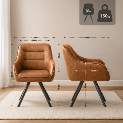 Chaise vintage Pettuli, marron clair