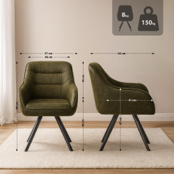 Chaise vintage Pettuli, vert antique