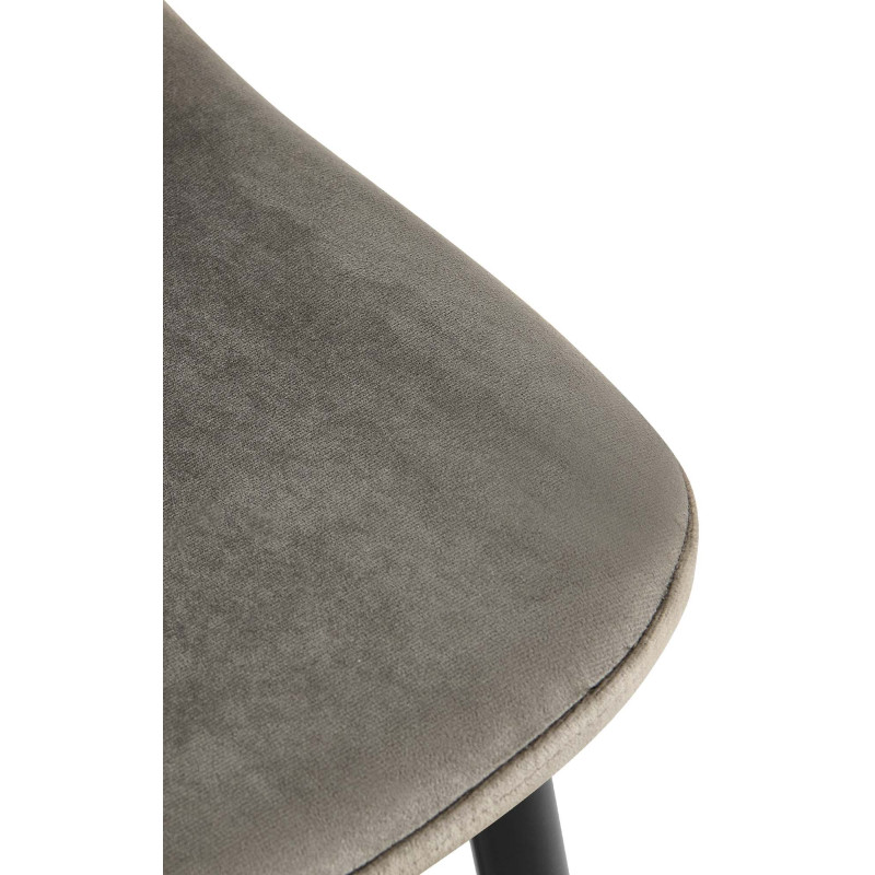 Chaise de salle à manger Napier en velours anthracite