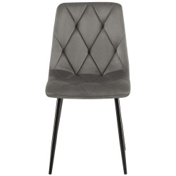 Ensemble de 2 chaises de salle à manger Clairton en velours anthracite