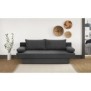 Banquette convertible 3 places Pyry - Tissu gris - L 187 x P 85 cm