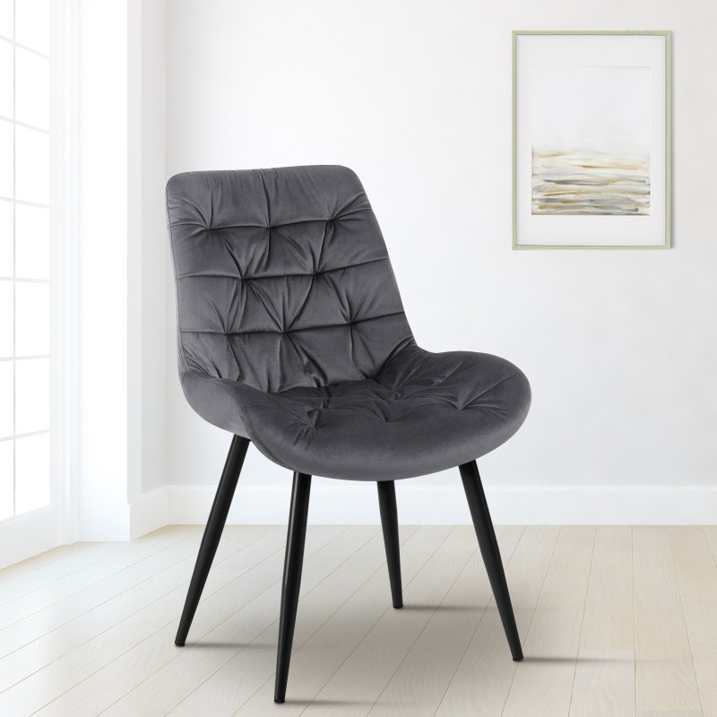 Ensemble de 2 chaises de salle à manger Rossford, gris foncé