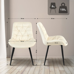 Ensemble de 2 chaises de salle à manger Rossford, couleur crème