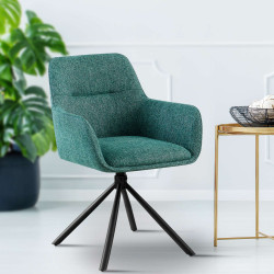 Ensemble de 2 chaises Tipton, tissu vert foncé