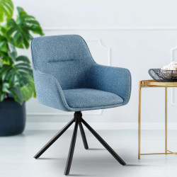 Ensemble de 2 chaises Tipton, tissu, bleu