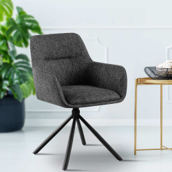 Ensemble de 2 chaises Tipton, tissu gris foncé