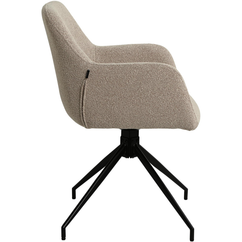 Chaise de salle à manger Merlinda, tissu Teddy, taupe