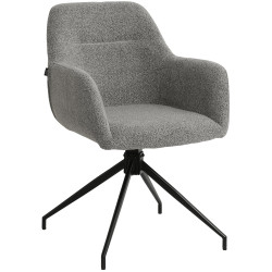 Chaise de salle à manger Merlinda, tissu Teddy, gris