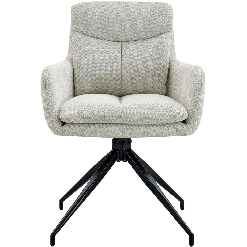 Ensemble de 2 chaises de salle à manger Somers, tissu crème