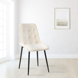 Ensemble de 2 chaises de salle à manger Gifford en velours crème