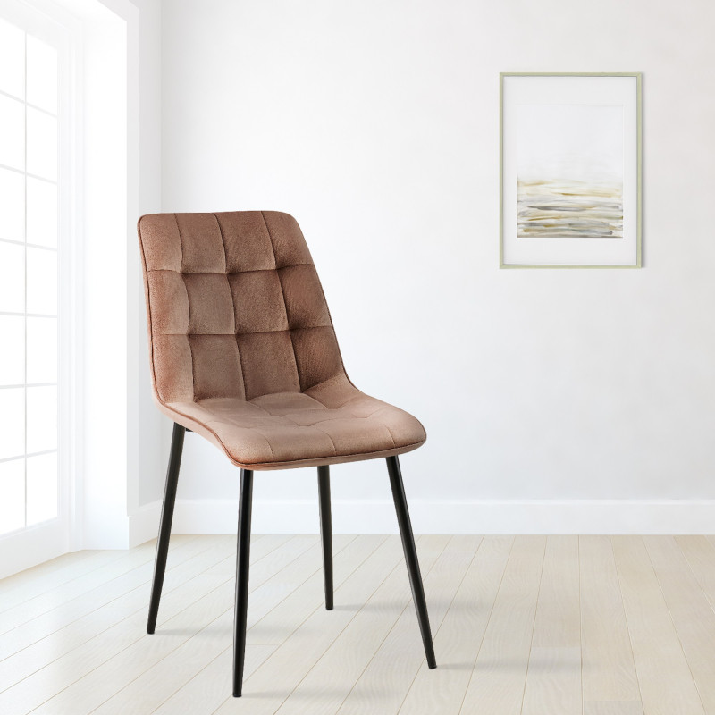 Ensemble de 2 chaises de salle à manger Gifford en velours marron