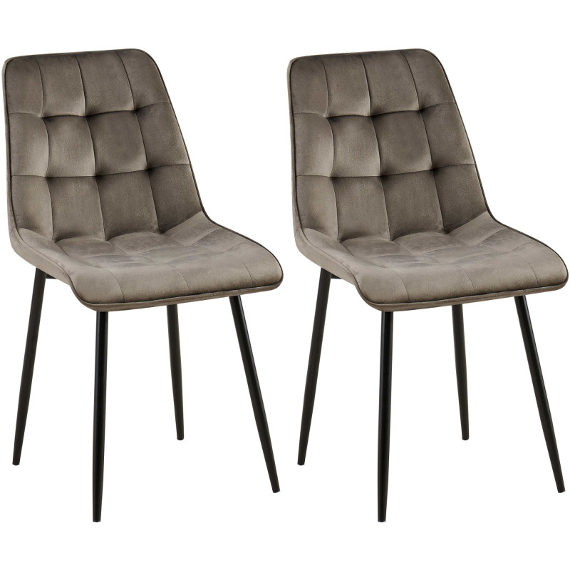 Ensemble de 2 chaises de salle à manger Gifford en velours anthracite