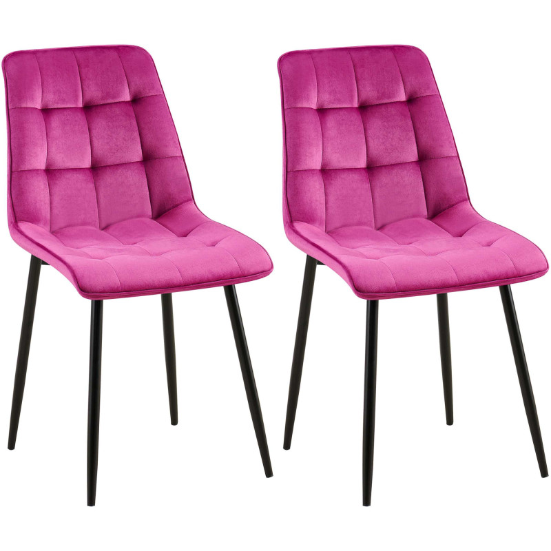 Ensemble de 2 chaises de salle à manger Gifford en velours violet