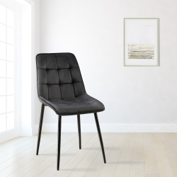Ensemble de 2 chaises de salle à manger Gifford en velours noir