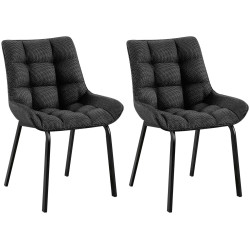 Ensemble de 2 chaises Saranda, tissu noir et gris titane