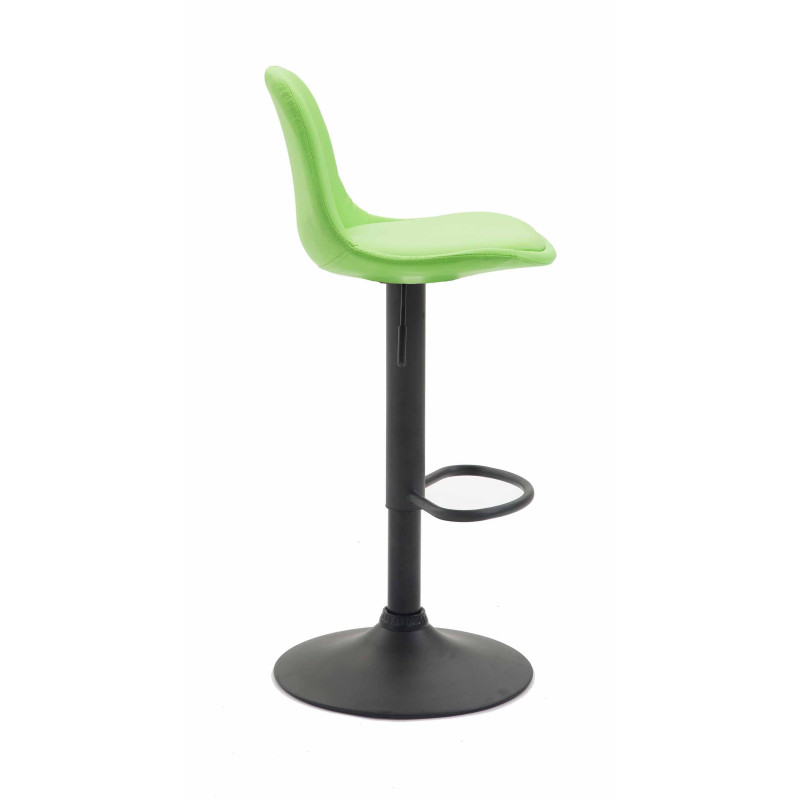 Tabouret de bar Kiel entièrement recouvert de similicuir vert