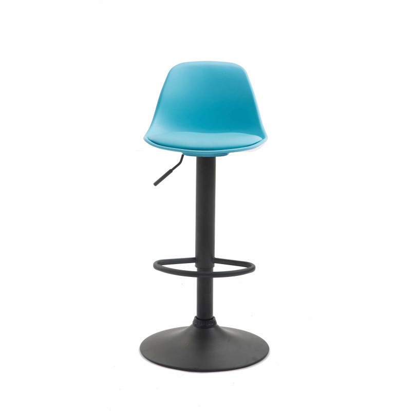 Tabouret de bar Kiel, similicuir bleu