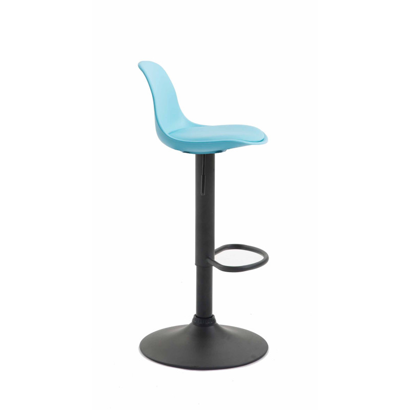Tabouret de bar Kiel, similicuir bleu