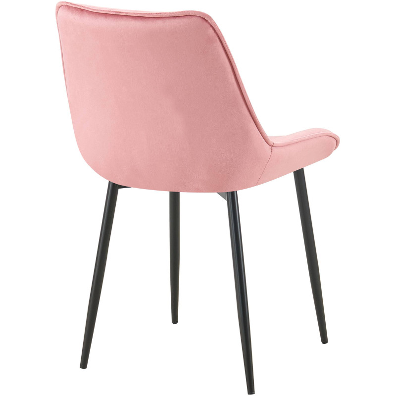Ensemble de 2 chaises de salle à manger Wallace en velours rose