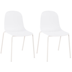 Ensemble de 2 chaises Hardin, blanches
