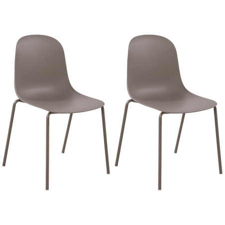 Ensemble de 2 chaises Hardin couleur taupe