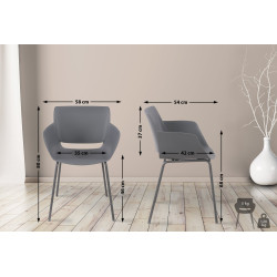 Ensemble de 2 chaises Alpena, gris foncé