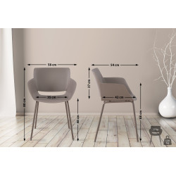 Ensemble de 2 chaises Alpena couleur taupe