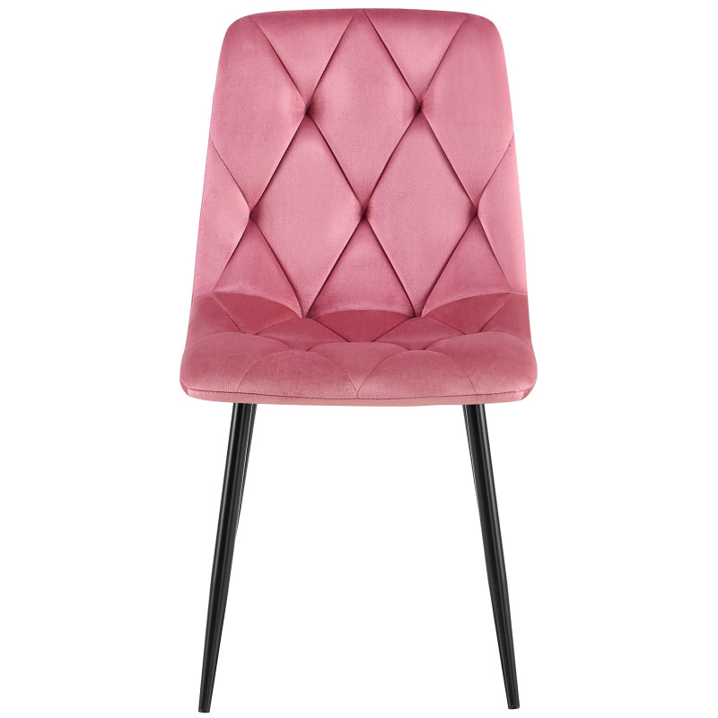 Ensemble de 2 chaises de salle à manger Clairton en velours rose